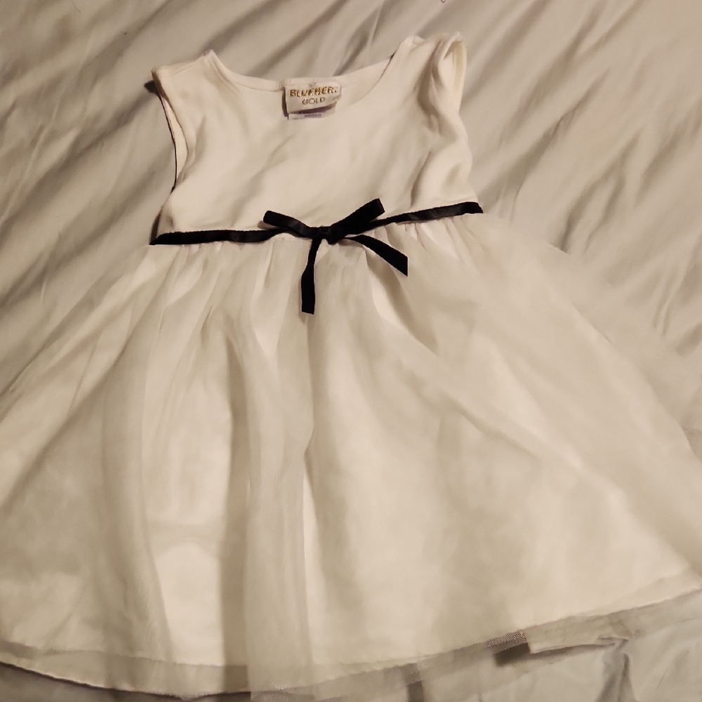 Ralph Lauren White Dress with Black Ribbon